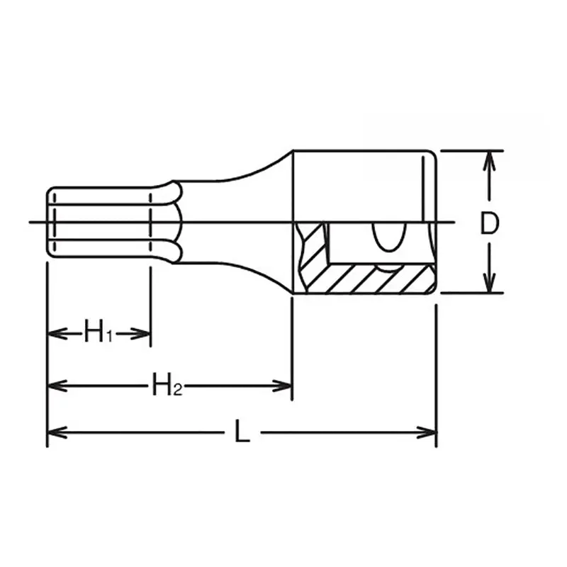 3/4 Sq. Dr. Bit Socket 27mm Hex Length 75mm - Image 2