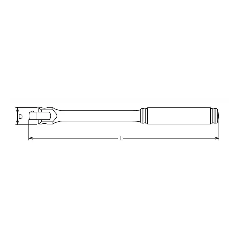 1/2 Sq. Dr. Hinge Handle    Length 300mm  Metal Handle - Image 2