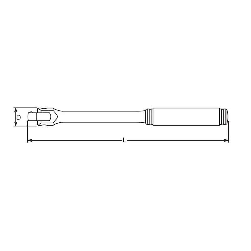 3/8 Sq. Dr. Hinge Handle    Length 250mm  Plastic Handle - Image 2