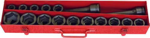 17 Piece 3/4 Sq. Dr. 6-Point Impact Socket Set 19-50mm