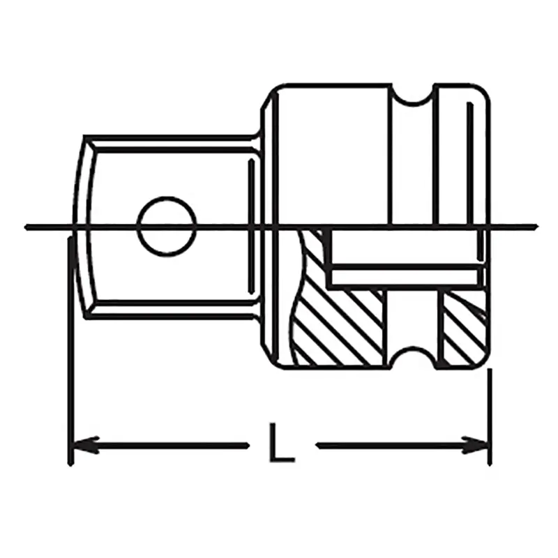 1/2 Sq. Dr. Adaptor 5/8 Square Length 42mm Hole type - Image 2