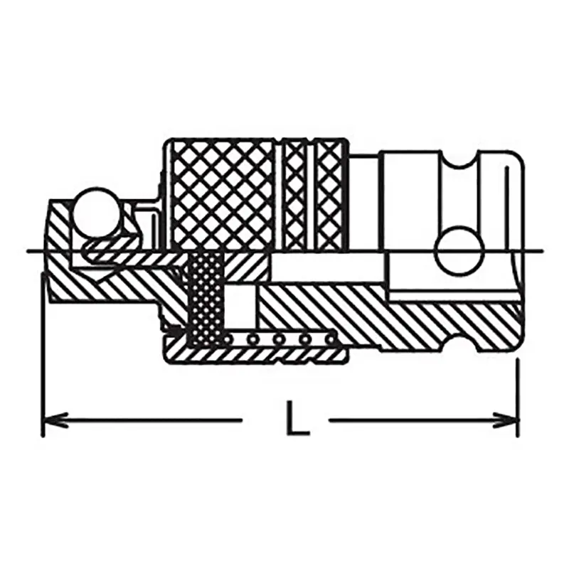 1/2 Sq. Dr. Locking Adaptor  3/4 Square Length 75mm Locking Quick Release - Image 2