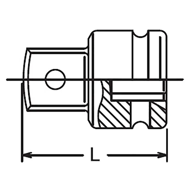 1/2 Sq. Dr. Adaptor 3/4 Square Length 44mm Ball type - Image 2
