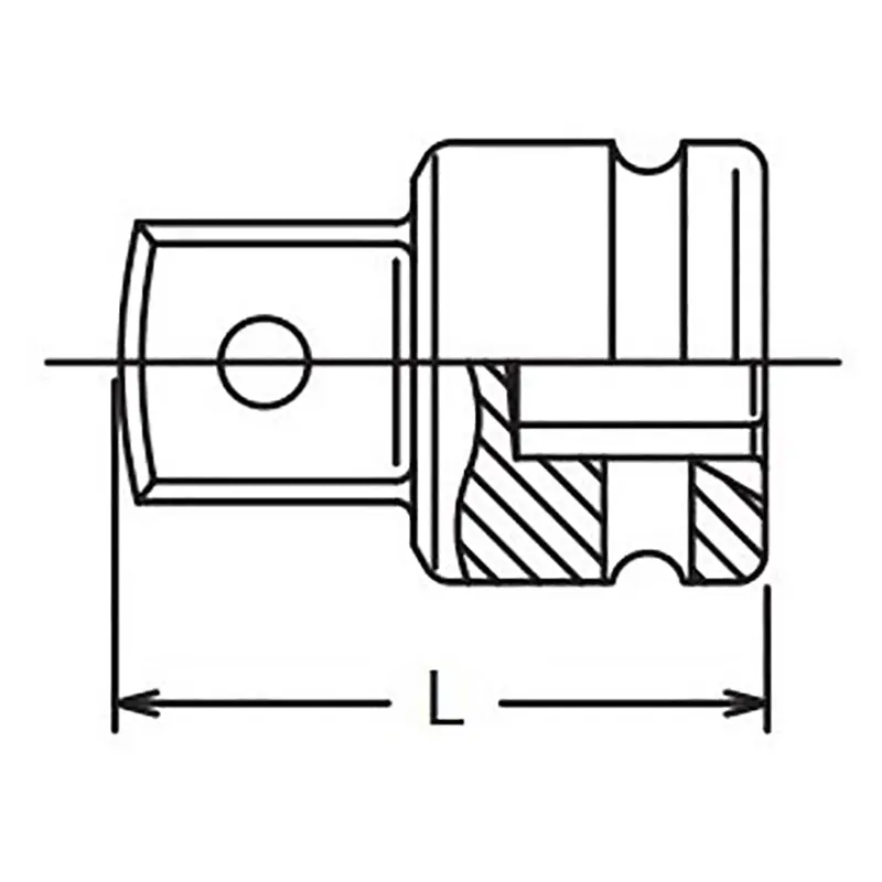 1/4 Sq. Dr. Adaptor 3/8 Square Length 22mm Hole type - Image 2