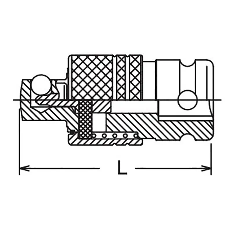 3/4 Sq. Dr. Locking Adaptor  1/2 Square Length 70mm Locking Quick Release - Image 2