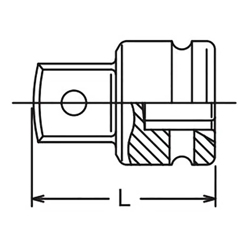 3/4 Sq. Dr. Adaptor  1 Square Length 62mm Hole type - Image 2