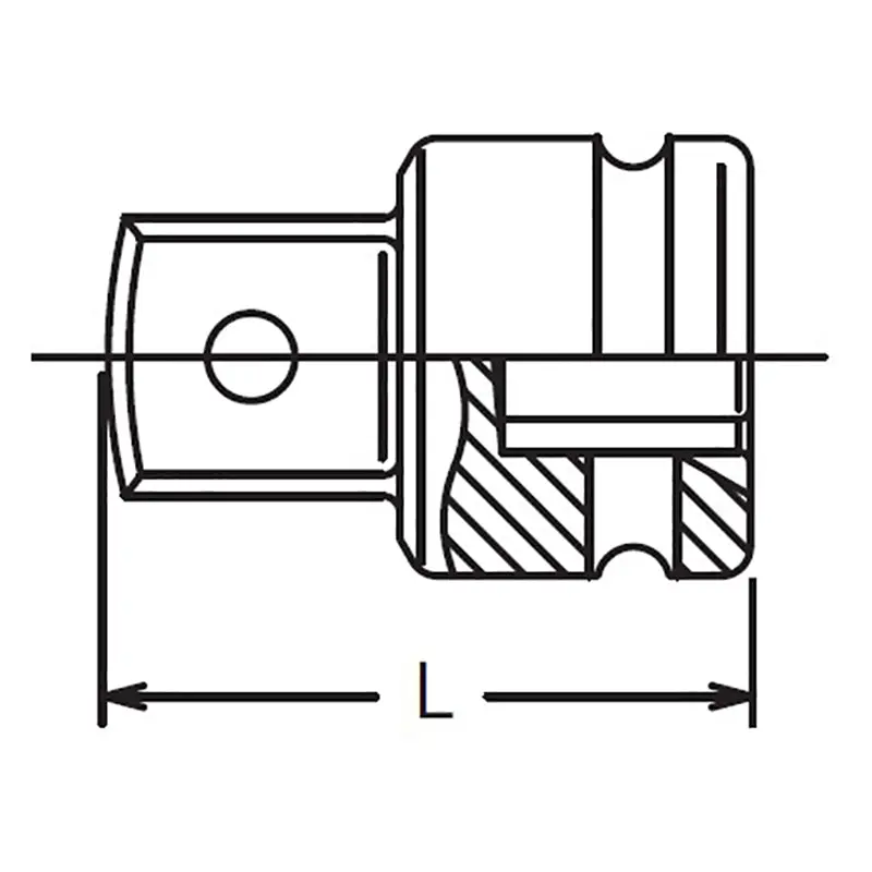 3/8 Sq. Dr. Adaptor  1/2 Square Length 32.5mm Hole type - Image 2