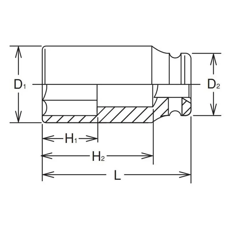 1.1/2 Sq. Dr. Socket  41mm 6 point Length 115mm - Image 2