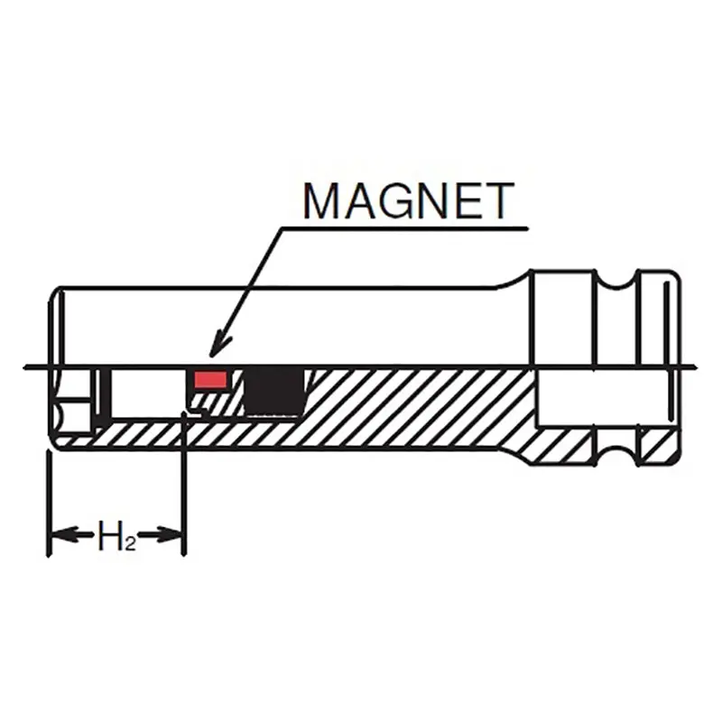 1/2 Sq. Dr. Socket  15mm Slide Magnet Length 80mm - Image 2