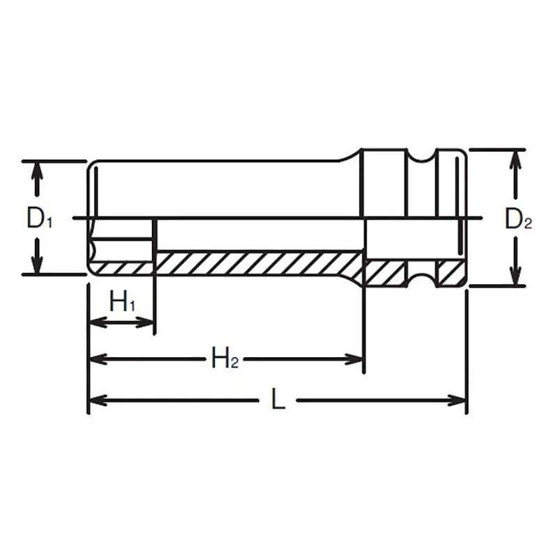 1/2 Sq. Dr. Socket  1.1/16 6 point Length 85mm - Image 2