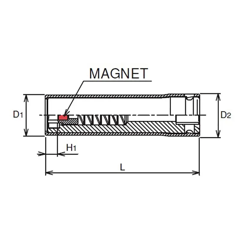 1/2 Sq. Dr. Socket with Plastic Protector  12mm Slide Magnet Length 80mm  Turnable POM cover - Image 2