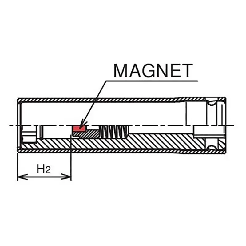 1/2 Sq. Dr. Socket with Plastic Protector 13mm Slide Magnet Length 80mm Turnable POM cover - Image 3