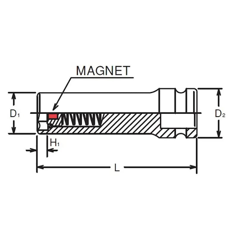 1/2 Sq. Dr. Socket 17mm Sliding Magnet - Image 3