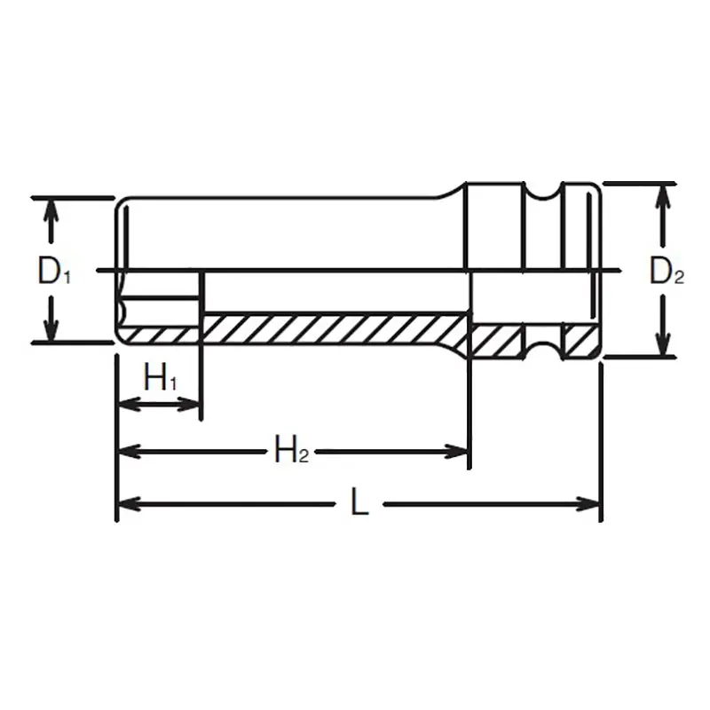 1/2 Sq. Dr. 6-Point Thin Wall Deep Impact Socket in 30mm - Image 2