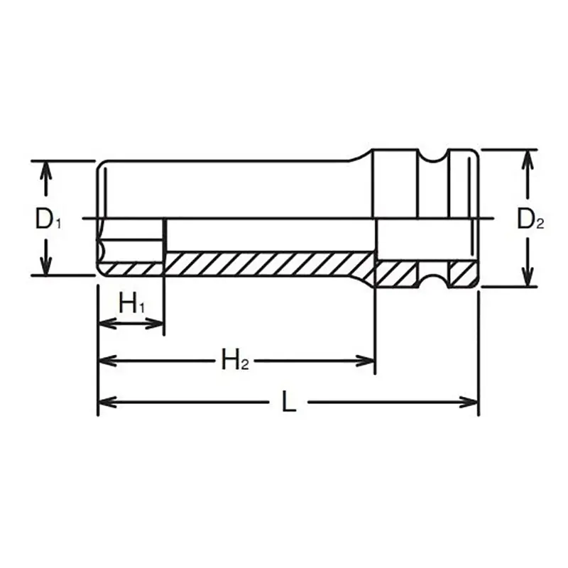 1/4 Sq. Dr. Socket 6mm 6 point Length 48mm - Image 2