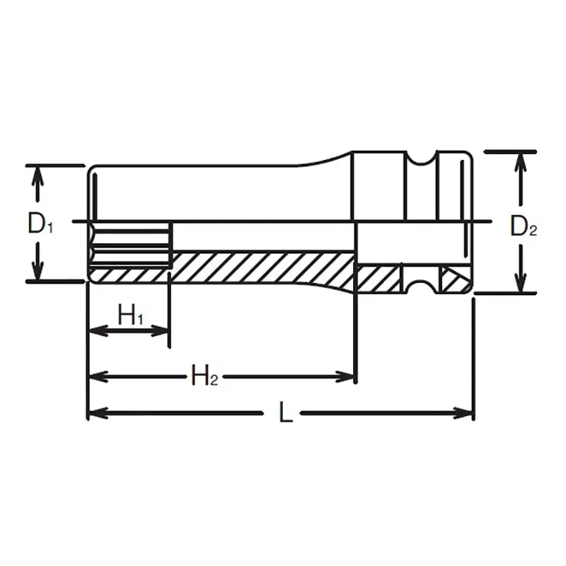 3/4 Sq. Dr. Socket 16mm 12 point Length 100mm - Image 2