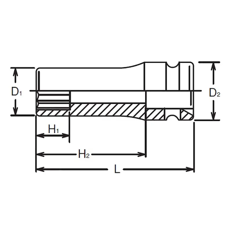 3/4 Sq. Dr. Socket  50mm 12 point Length 100mm - Image 2