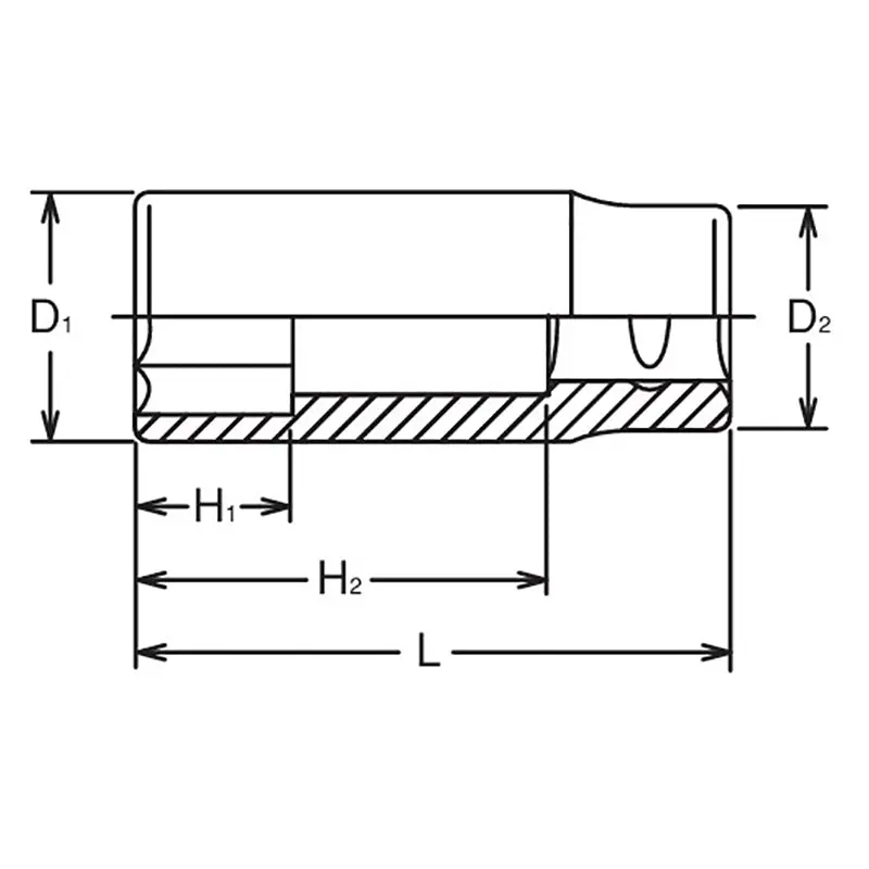 3/4 Sq. Dr. Socket  53mm 6 point Length 100mm - Image 2