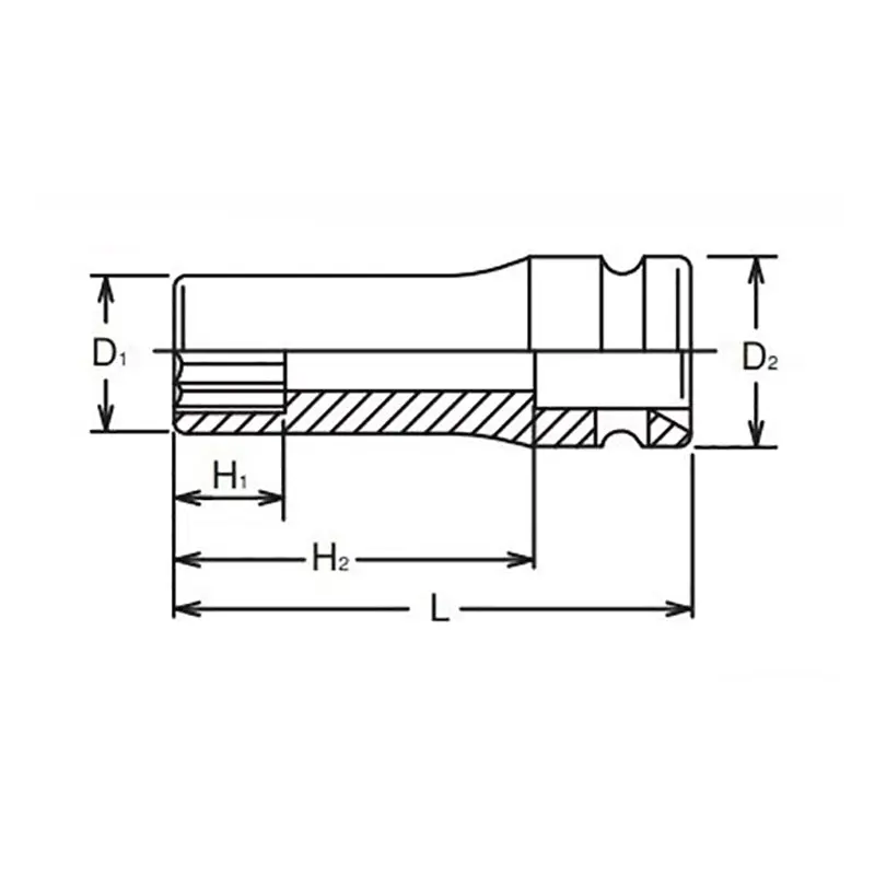 3/8 Sq. Dr. 12 Point Deep Impact Socket in 14mm - Image 2