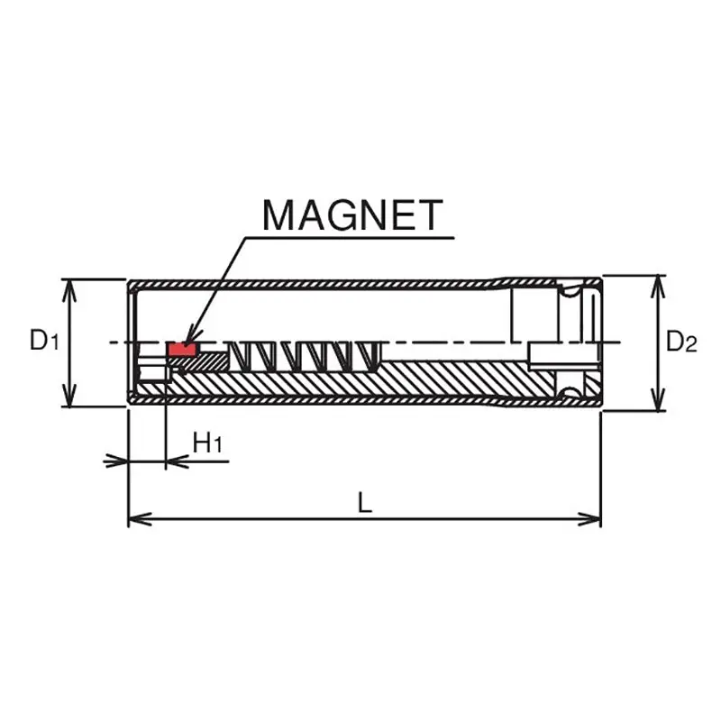 3/8 Sq. Dr. Socket with Plastic Protector  17mm 6 point Length 80mm Slide Magnet Turnable POM cover - Image 2