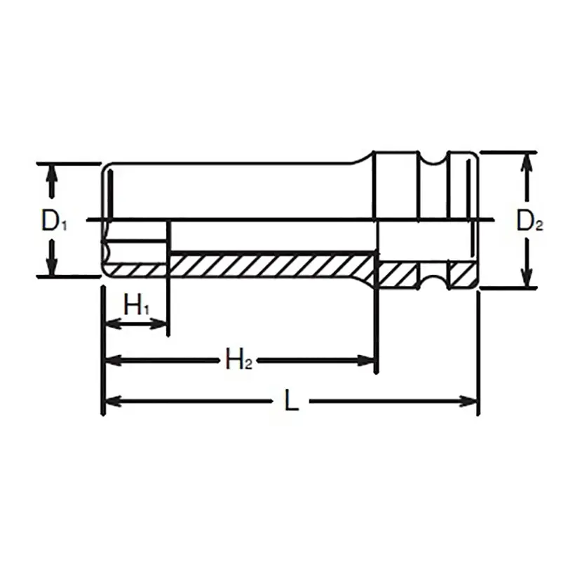 5/8 Sq. Dr. Socket 17mm 6 point Length 90mm - Image 2