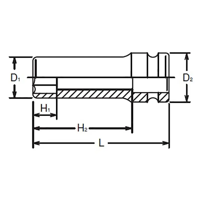5/8 Sq. Dr. Socket  22mm 6 point Length 90mm - Image 2
