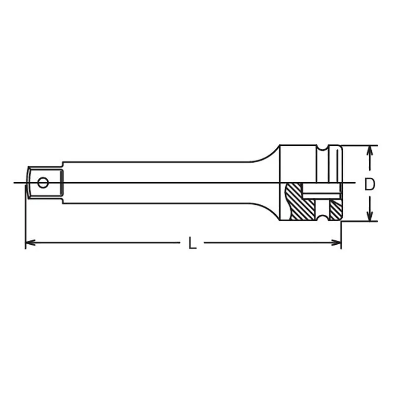 1/4 Sq. Dr. Extension Bar    Length 200mm Pin type - Image 2