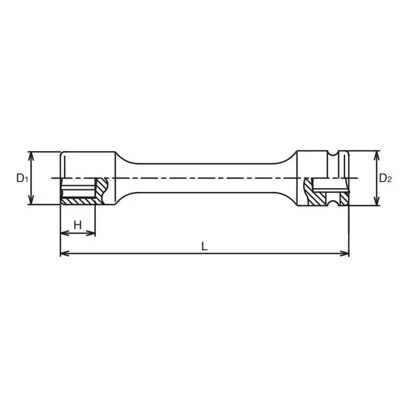 1/2 Sq. Dr. Extension Socket 16mm 6 point Length 150mm - Image 2