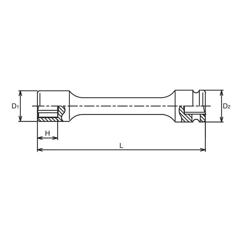 3/8 Sq. Dr. Extension Socket 12mm 6 point Length 100mm - Image 2