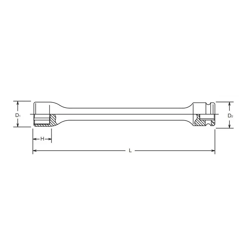 3/8 Sq. Dr. Extension Socket  9/16 6 point Length 150mm For Prop Shaft - Image 2