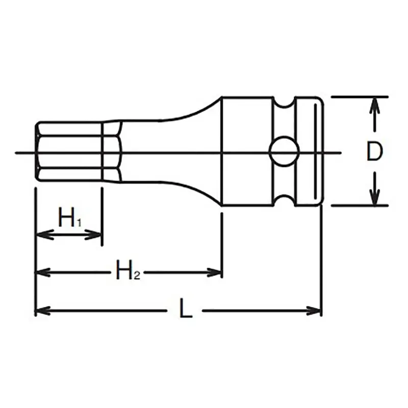 1/2 Sq. Dr. Bit Socket  17mm Hex Length 60mm - Image 2