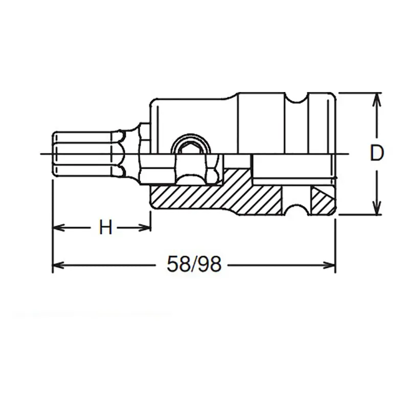 1/2 Sq. Dr. Bit Socket 3mm Hex Length 98mm - Image 2