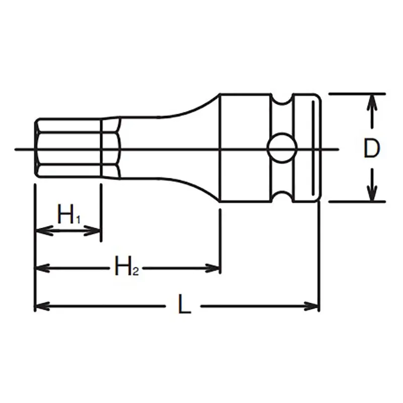 3/8 Sq. Dr. Bit Socket  4mm Hex Length 52mm - Image 2