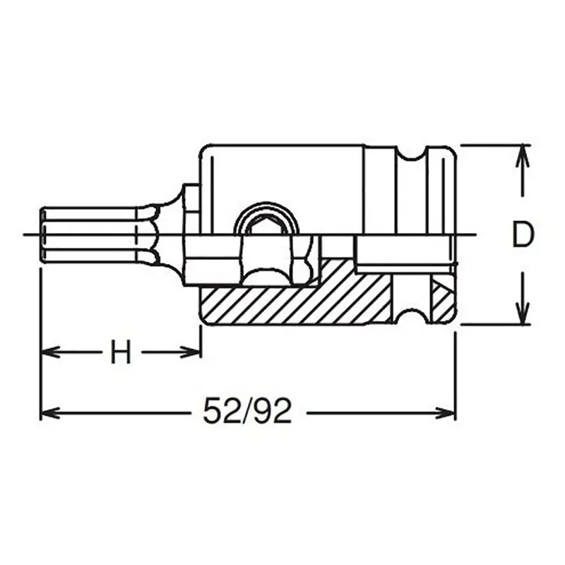 3/8 Sq. Dr. Bit Socket  5mm Hex Length 52mm - Image 2