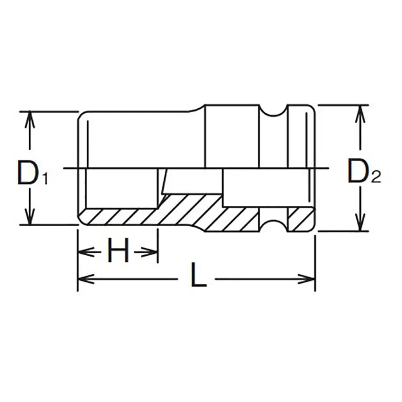 1 Sq. Dr. Rear Wheel Nut Socket  13/16 Square Length 72mm - Image 2