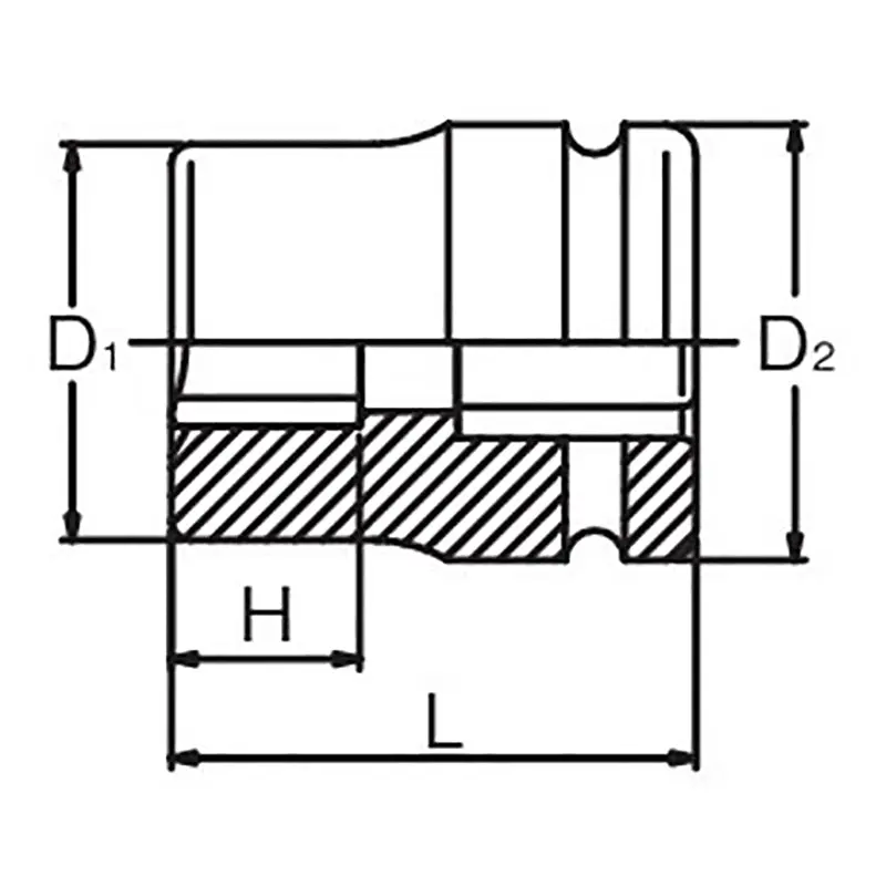 1 Sq. Dr. Rear Wheel Nut Socket  17mm Square 60mm - Image 2
