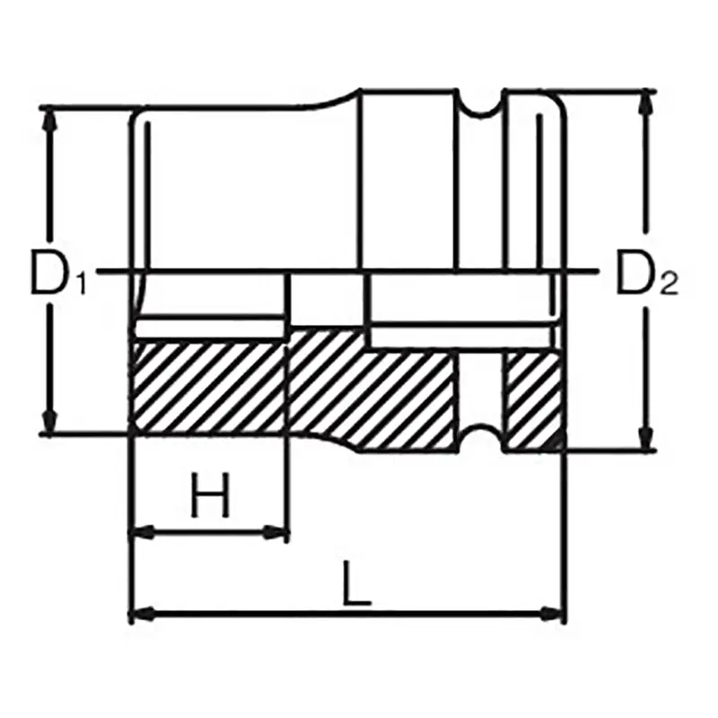 1 Sq. Dr. Rear Wheel Nut Socket  19mm Square 60mm - Image 2