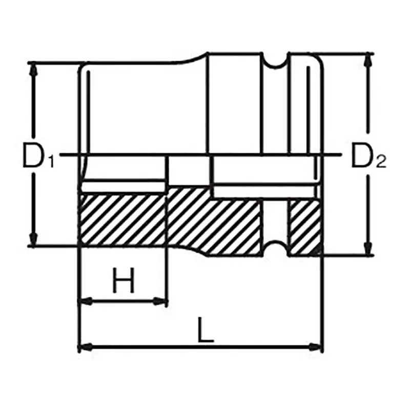 3/4 Sq. Dr. Rear Wheel Nut Socket  19mm Square 53mm - Image 2