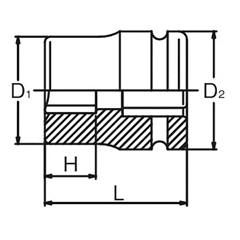 3/4 Sq. Dr. Rear Wheel Nut Socket  20mm Square 55mm - Image 2
