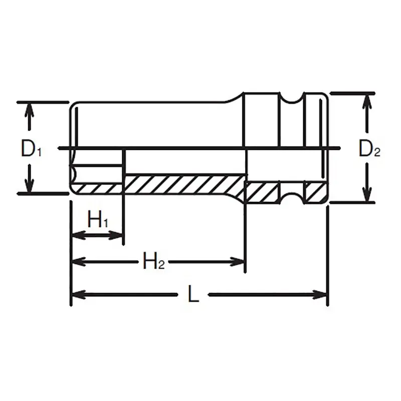 3/4 Sq. Dr. Socket 27mm 6 point Length 75mm Thin walled - Image 2