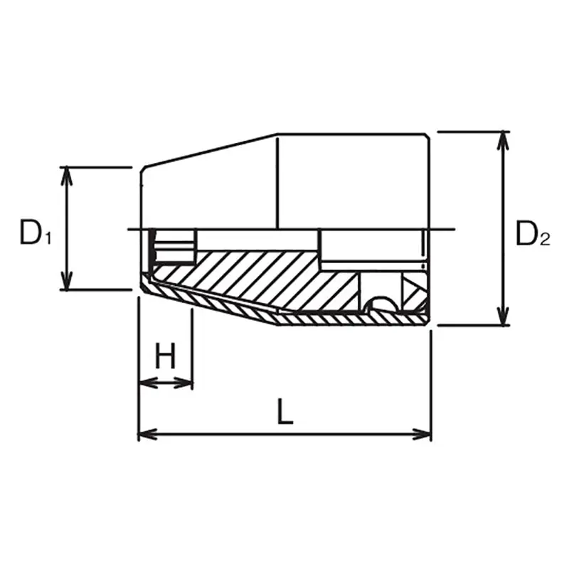 1/2 Sq. Dr. Socket with Plastic Protector 10mm 6 point Length 39.3mm Turnable POM cover - Image 2