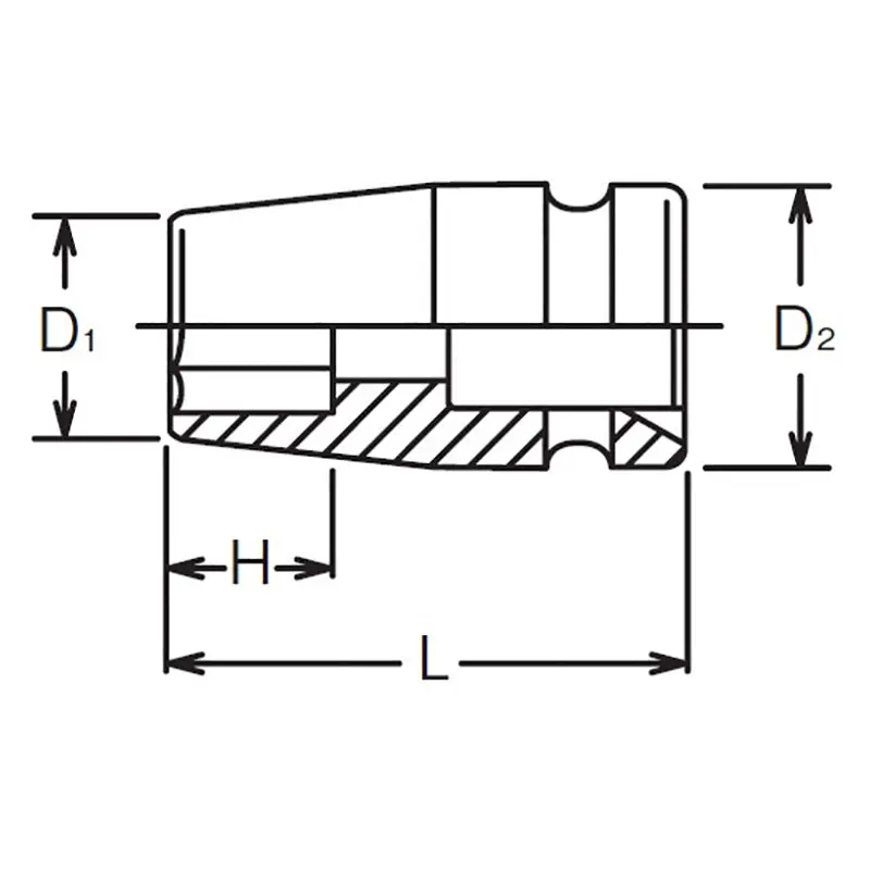 1/2 Sq. Dr. Socket 1.1/8 6 point Length 42mm - Image 2