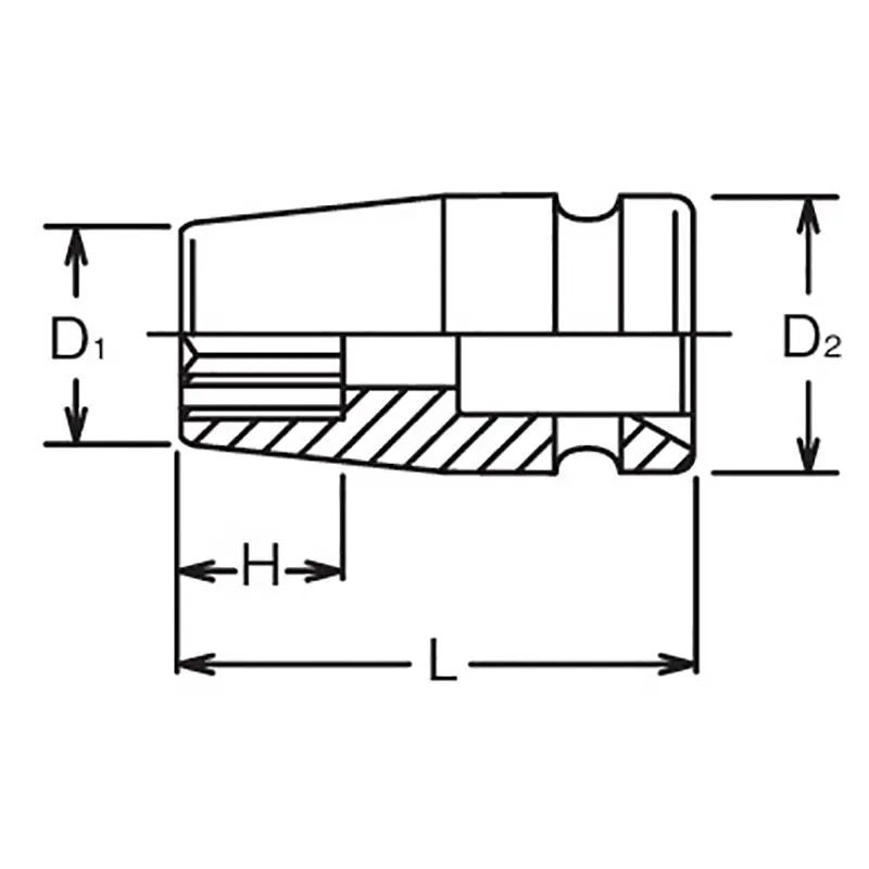1/2 Sq. Dr. Socket  1.1/4 12 point Length 42mm - Image 2