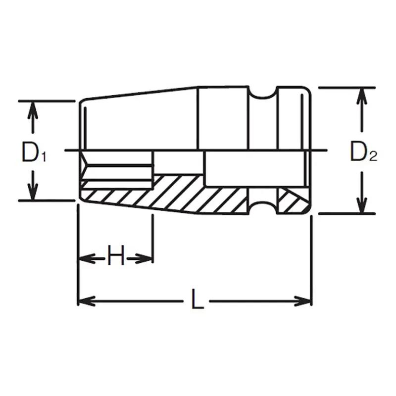 1/2 Sq. Dr. Socket 19mm Double Square Length 38mm - Image 2