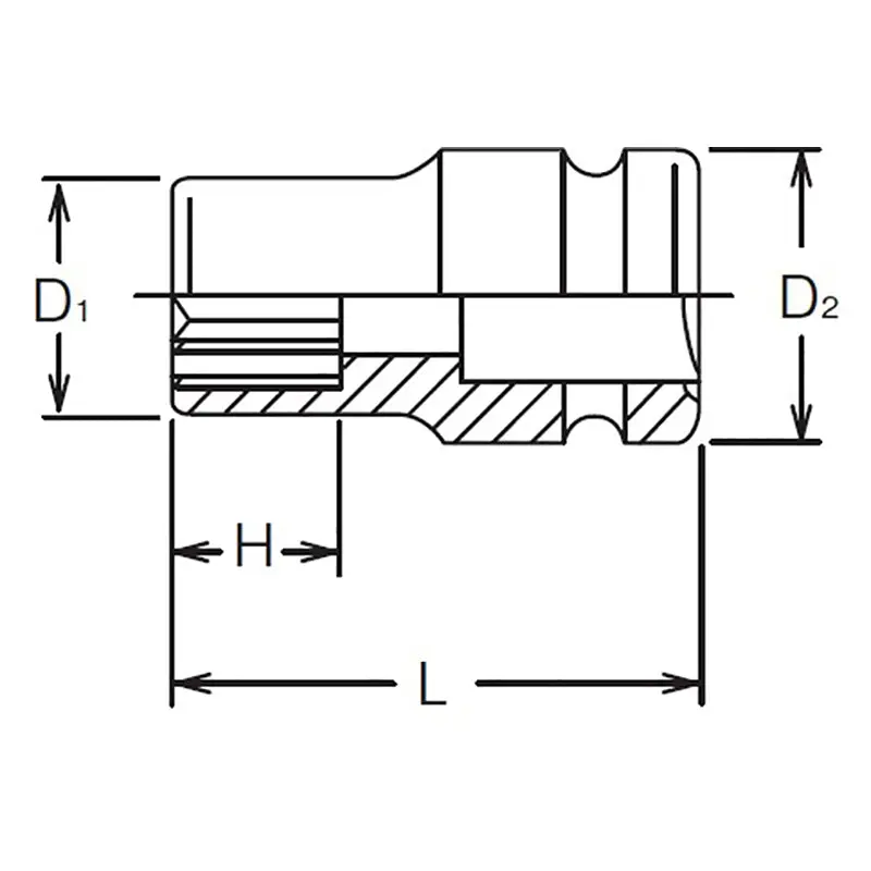 1/2 Sq. Dr. Socket 27mm 12 point Length 40mm Thin walled - Image 2