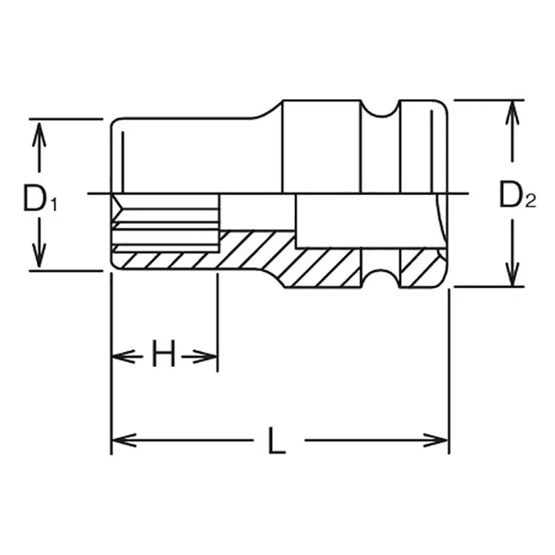 1/2 Sq. Dr. Socket  34mm 12 point Length 46mm Thin walled - Image 2
