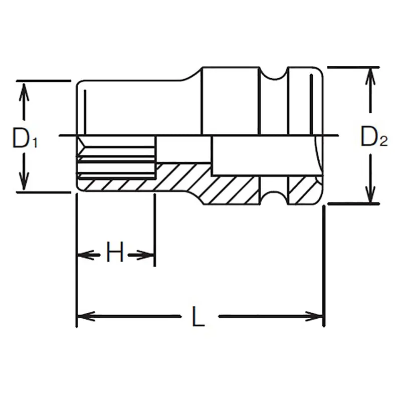 1/2 Sq. Dr. Socket 9mm 12 point Length 38mm Thin walled - Image 2