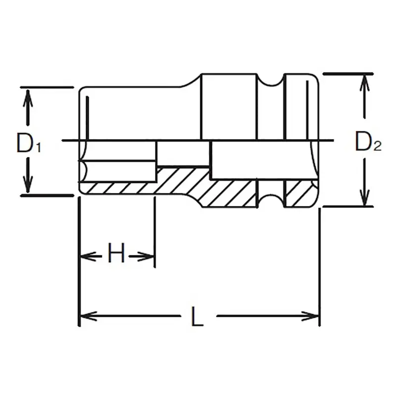 1/2 Sq. Dr. Socket 15mm 6 point Length 38mm Thin walled - Image 2