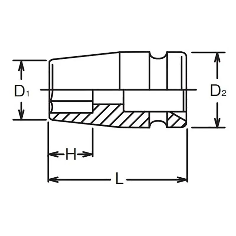 1/4 Sq. Dr. Socket 12mm 6 point Length 23mm - Image 2
