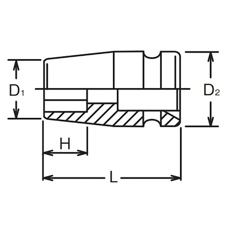 1/4 Sq. Dr. Socket 13mm 6 point Length 23mm Self-Tapping screw - Image 2